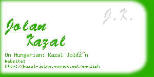 jolan kazal business card